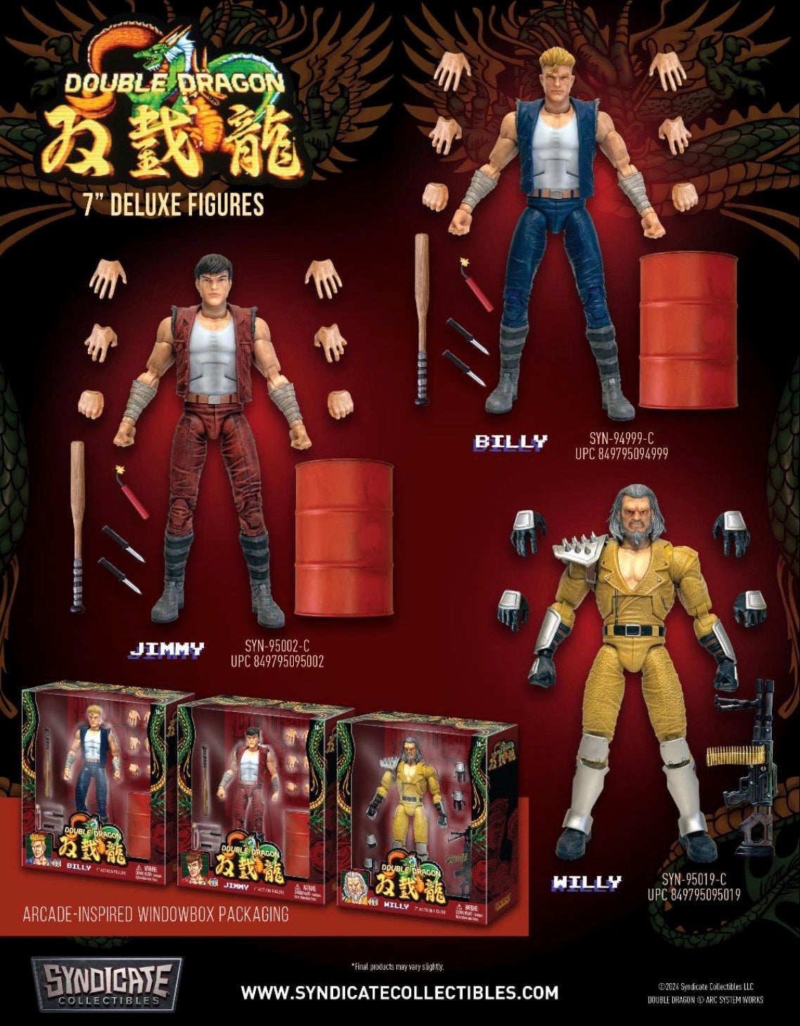 Double Dragon Billy Lee 7 Inch Deluxe Action Figure