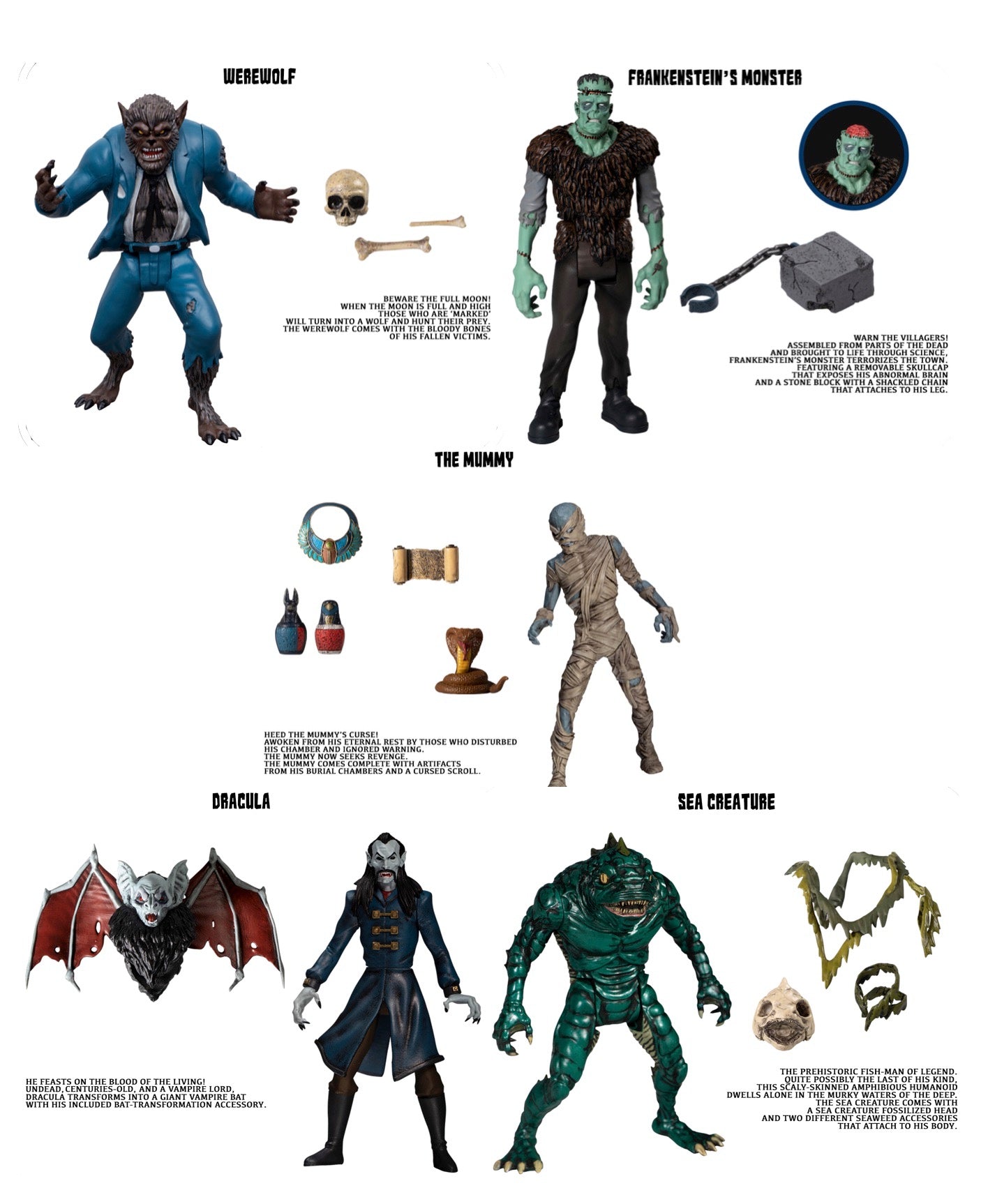 Mezco‚Äôs Monsters Tower Of Fear 5 Points 5 Figures Deluxe Boxed Set (Universal)