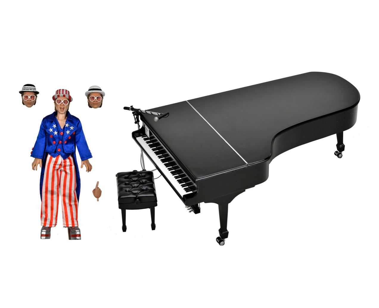 Elton John With Piano (Live 1976) Deluxe 8 Inch Clothed Action Figure