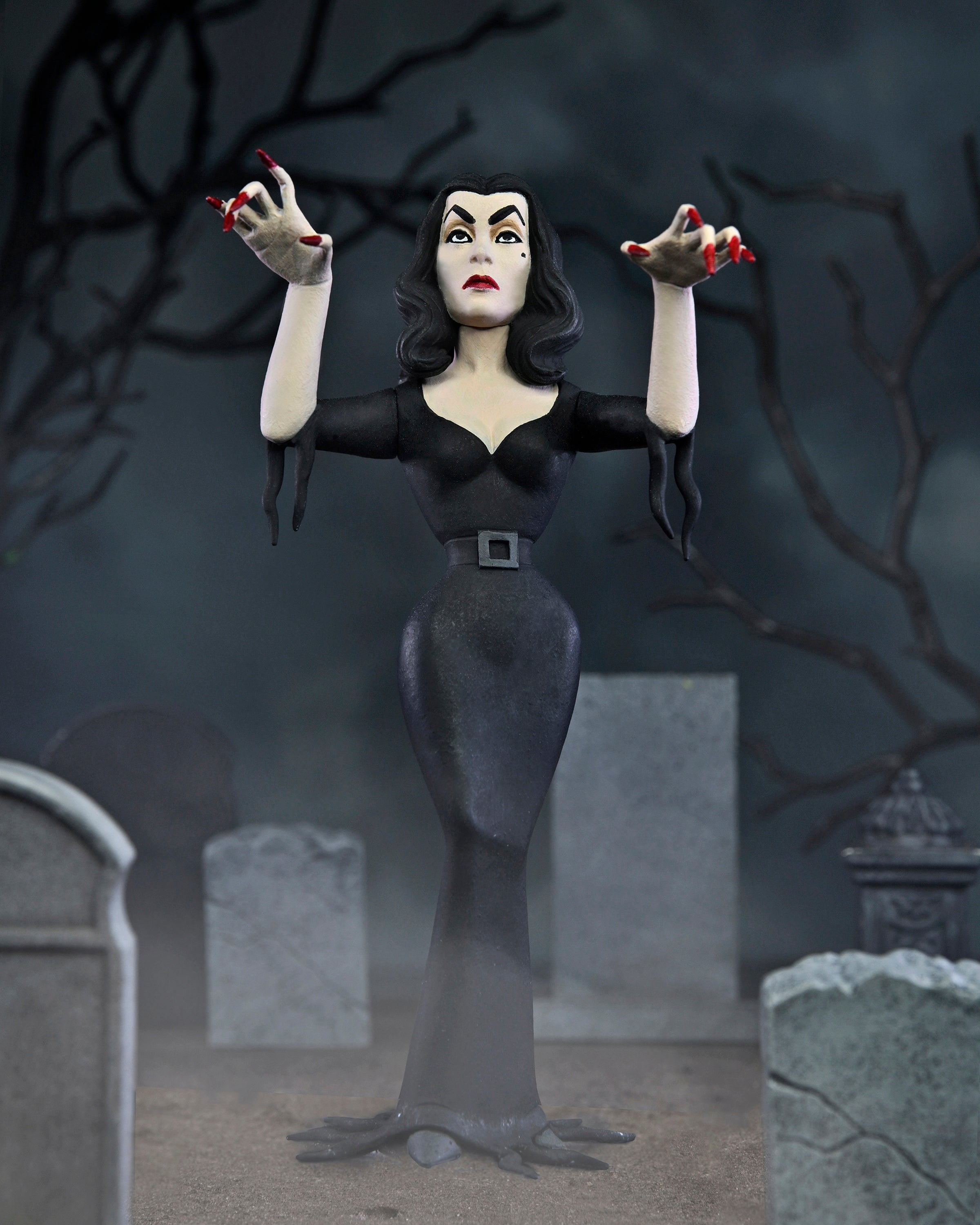 Vampira Silver Screen Edition Toony Terrors 6 Inch Scale Action Figure 