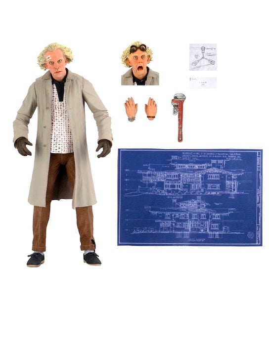 Back To The Future Doc Brown Part 1 / Ver 1 (1985) Ultimate 7 Inch Scale Action Figure Bttf