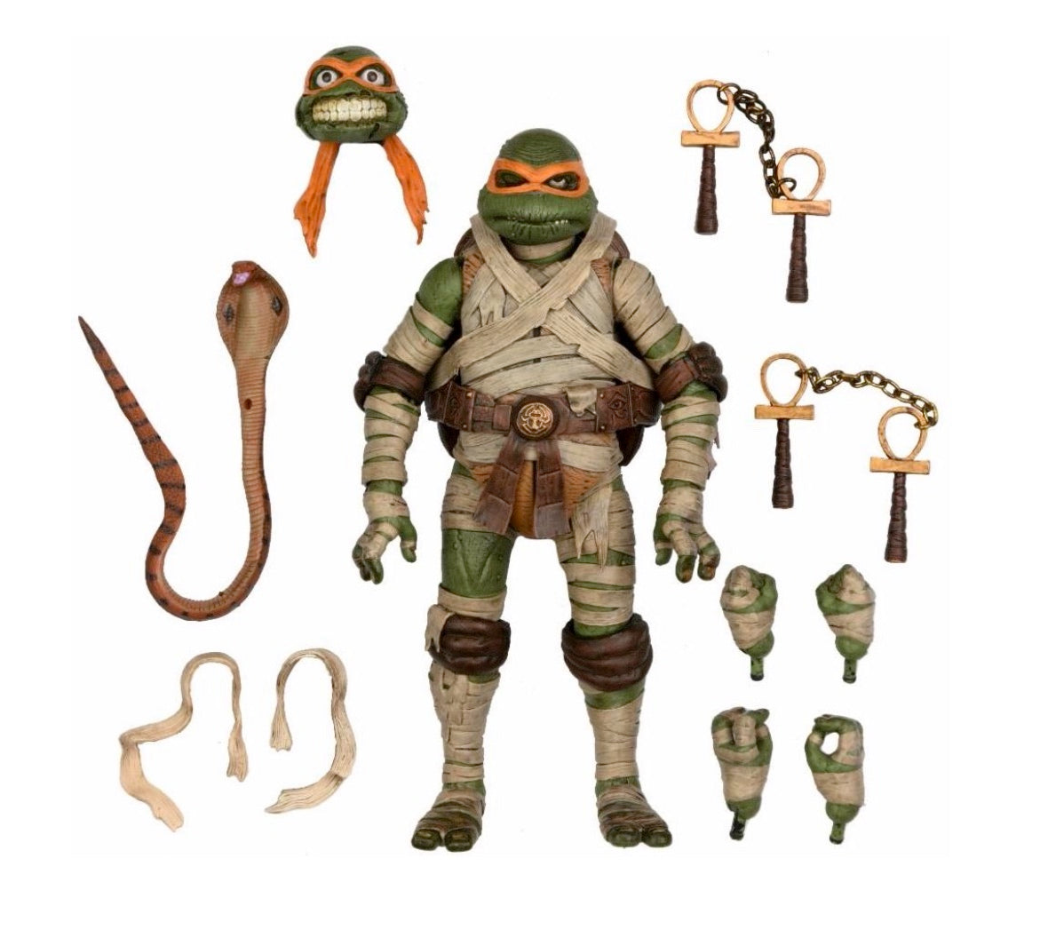 Tmnt / Universal Michelangelo As The Mummy Ultimate 7 Inch Scale Action Figure Universal Monsters X Teenage Mutant Ninja Turtle