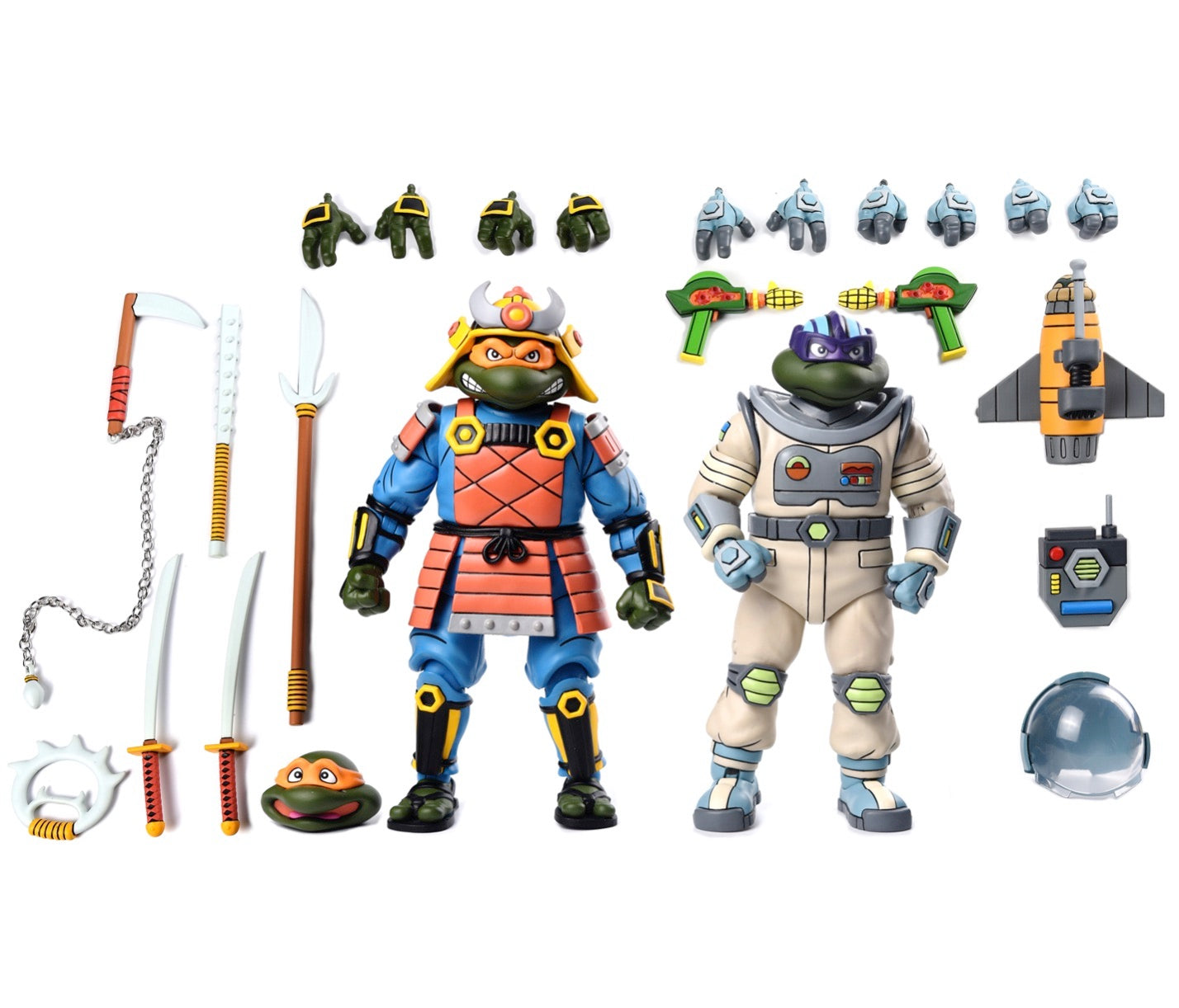 Tmnt Cartoon Space Adventure And Samurai 2-Pack 7 Inch Scale Action Figures Teenage Mutant Ninja Turtles 
