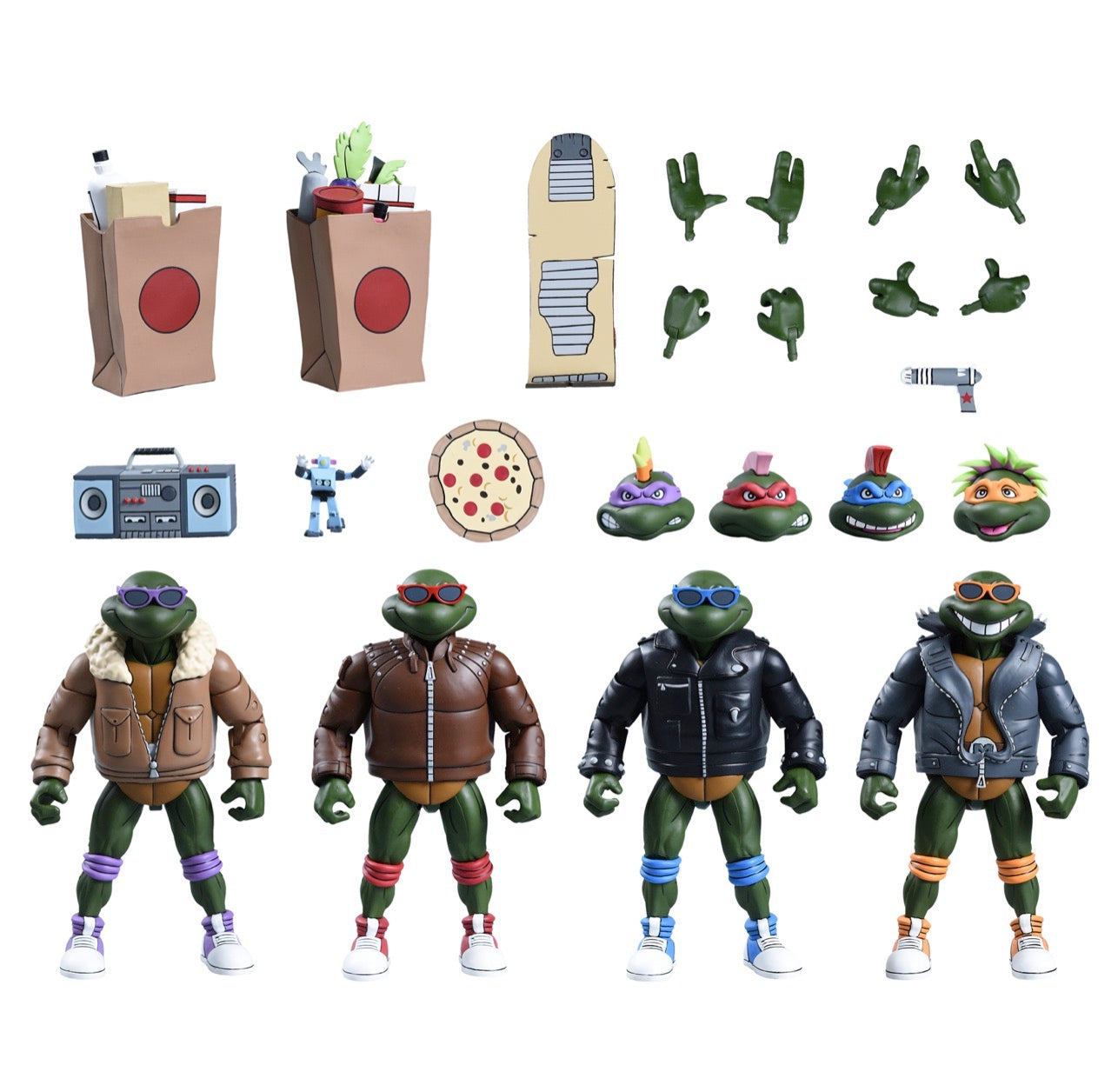 Tmnt Cartoon Punk Turtles 4-Pack 7 Inch Scale Action Figures Teenage Mutant Ninja Turtles 