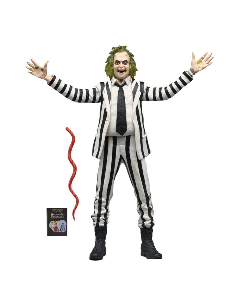 Beetlejuice (1988) Black And White Striped Suit Beetlejuice 7 Inch Scale Action Figure (In Blister Packaging)
