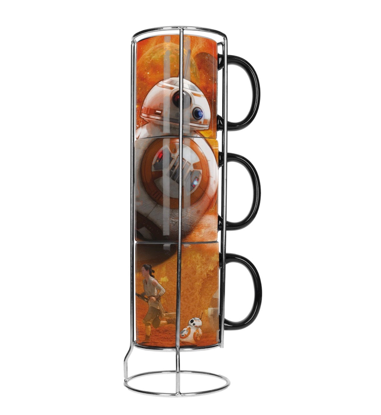 Star Wars Ep7 Bb-8 Droids 3 Stackable Ceramic Mugs Set 